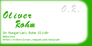 oliver rohm business card